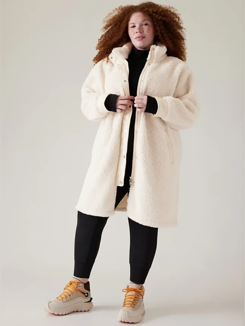 Athleta Cozy Day Hybrid Sherpa Coat